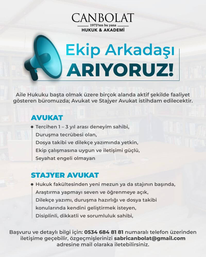 CANBOLAT HUKUK&AKADEMİ-Stajyer Avukat