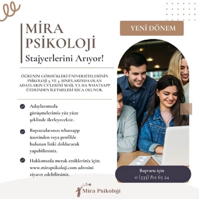 Mira Psikoloji-Stajyer İlanı