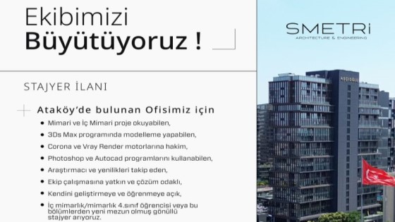  Smetri Mimarlık Mühendislik - Stajyer İlanı