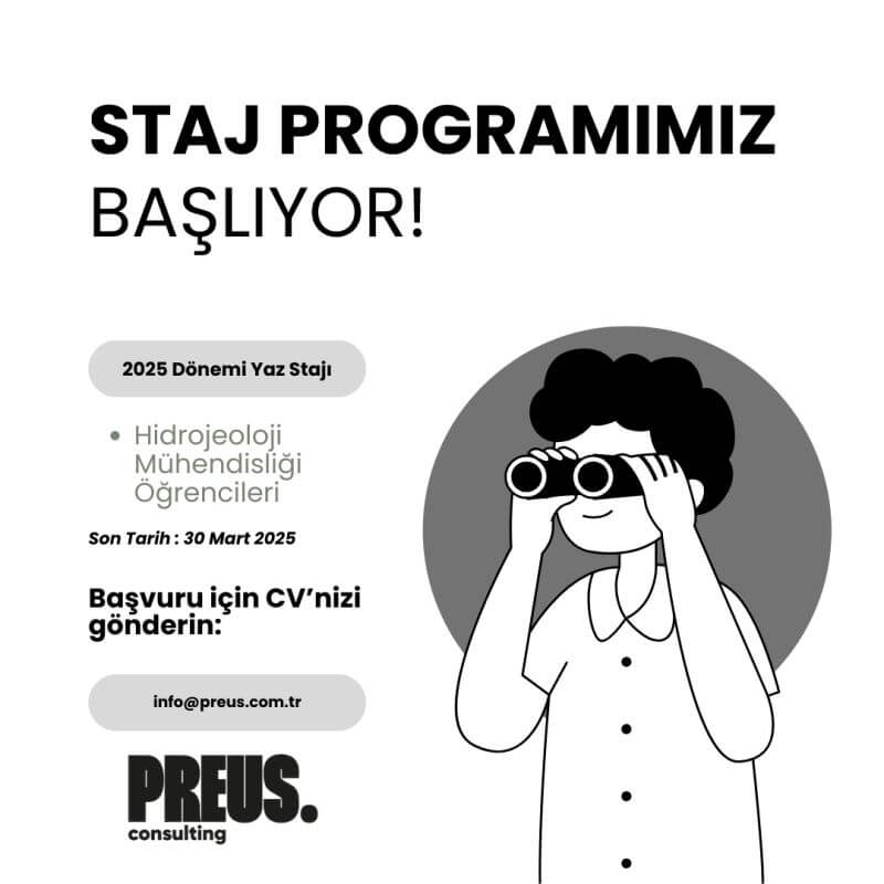  Hidrojeoloji Mühendisliği Öğrencileri İçin Yaz Stajı Fırsatı